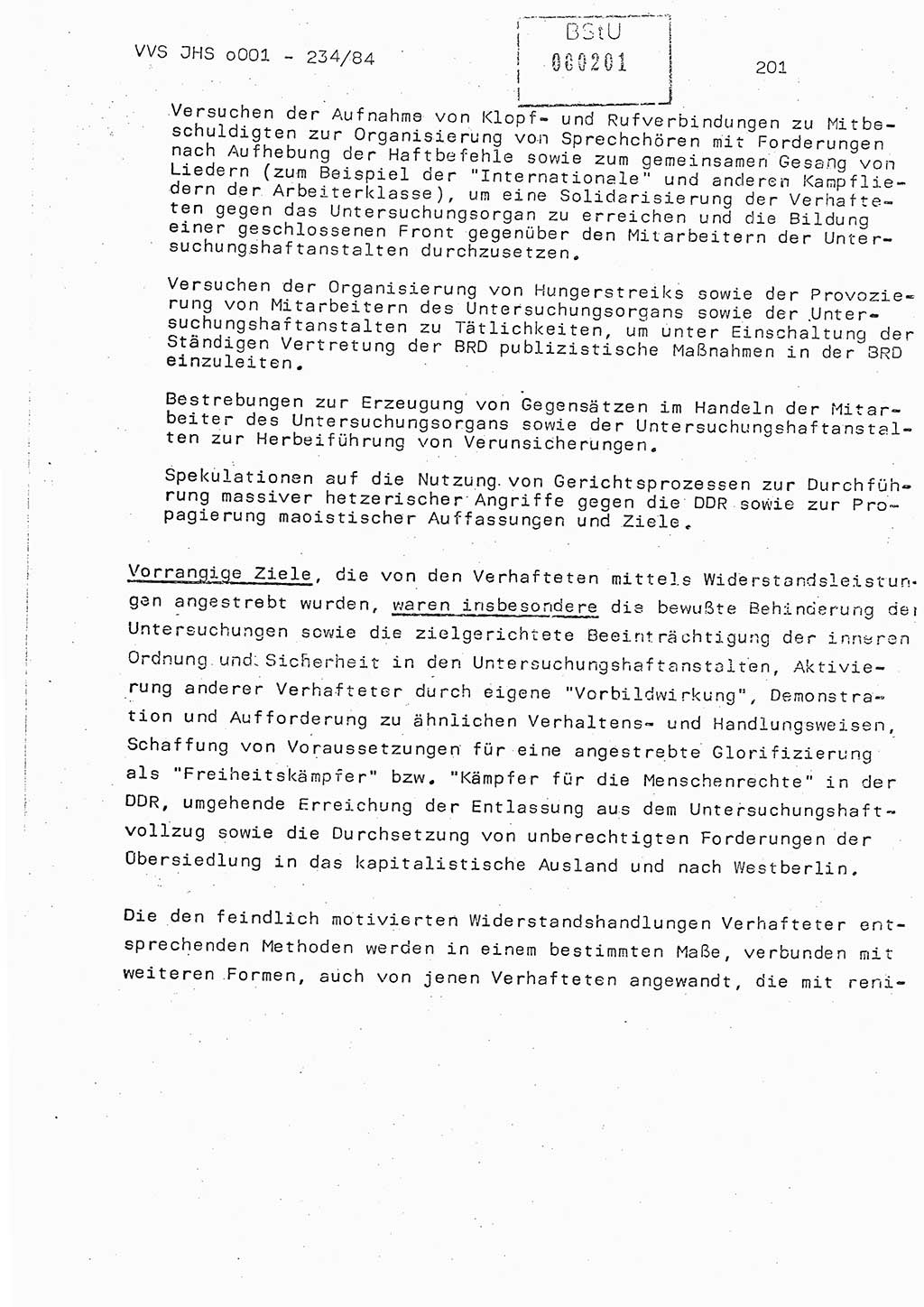 Dissertation Oberst Siegfried Rataizick (Abt. ⅩⅣ), Oberstleutnant Volkmar Heinz (Abt. ⅩⅣ), Oberstleutnant Werner Stein (HA Ⅸ), Hauptmann Heinz Conrad (JHS), Ministerium für Staatssicherheit (MfS) [Deutsche Demokratische Republik (DDR)], Juristische Hochschule (JHS), Vertrauliche Verschlußsache (VVS) o001-234/84, Potsdam 1984, Seite 201 (Diss. MfS DDR JHS VVS o001-234/84 1984, S. 201)