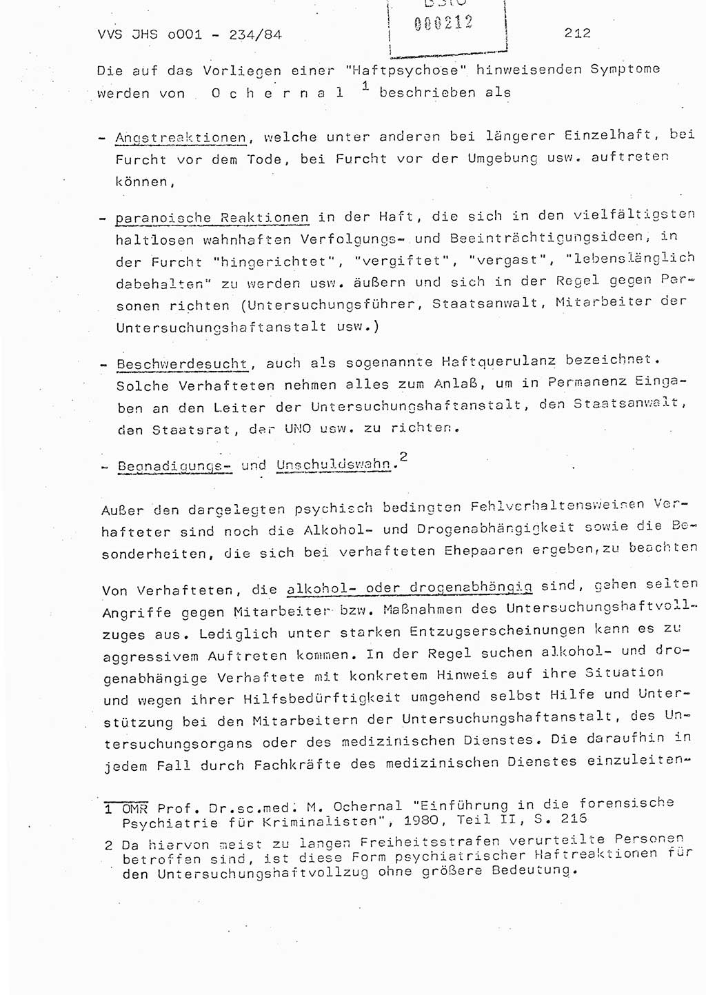 Dissertation Oberst Siegfried Rataizick (Abt. ⅩⅣ), Oberstleutnant Volkmar Heinz (Abt. ⅩⅣ), Oberstleutnant Werner Stein (HA Ⅸ), Hauptmann Heinz Conrad (JHS), Ministerium für Staatssicherheit (MfS) [Deutsche Demokratische Republik (DDR)], Juristische Hochschule (JHS), Vertrauliche Verschlußsache (VVS) o001-234/84, Potsdam 1984, Seite 212 (Diss. MfS DDR JHS VVS o001-234/84 1984, S. 212)