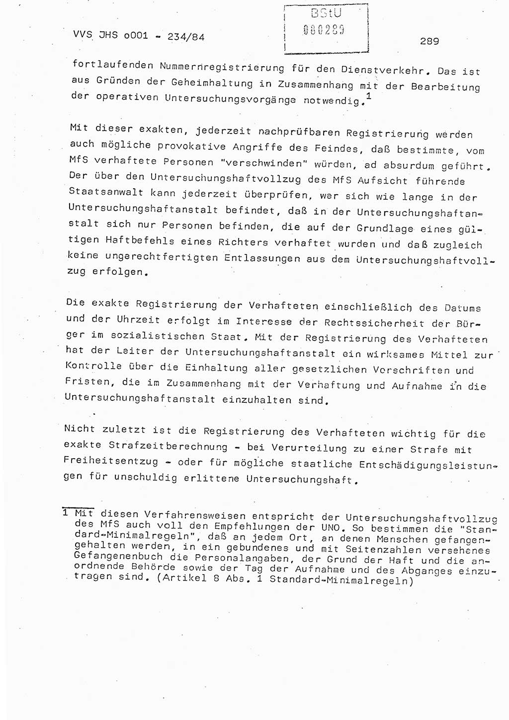 Dissertation Oberst Siegfried Rataizick (Abt. ⅩⅣ), Oberstleutnant Volkmar Heinz (Abt. ⅩⅣ), Oberstleutnant Werner Stein (HA Ⅸ), Hauptmann Heinz Conrad (JHS), Ministerium für Staatssicherheit (MfS) [Deutsche Demokratische Republik (DDR)], Juristische Hochschule (JHS), Vertrauliche Verschlußsache (VVS) o001-234/84, Potsdam 1984, Seite 289 (Diss. MfS DDR JHS VVS o001-234/84 1984, S. 289)