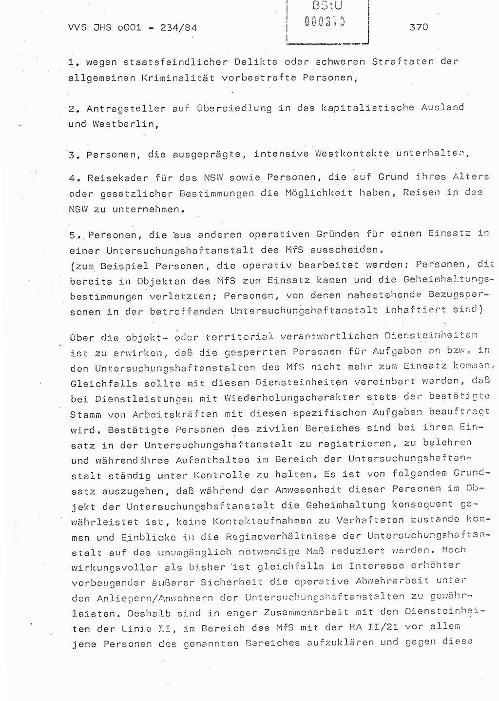 Dissertation Oberst Siegfried Rataizick (Abt. ⅩⅣ), Oberstleutnant Volkmar Heinz (Abt. ⅩⅣ), Oberstleutnant Werner Stein (HA Ⅸ), Hauptmann Heinz Conrad (JHS), Ministerium für Staatssicherheit (MfS) [Deutsche Demokratische Republik (DDR)], Juristische Hochschule (JHS), Vertrauliche Verschlußsache (VVS) o001-234/84, Potsdam 1984, Seite 370 (Diss. MfS DDR JHS VVS o001-234/84 1984, S. 370)