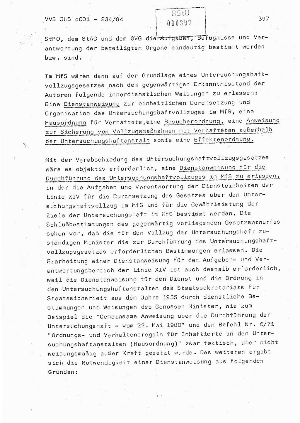 Dissertation Oberst Siegfried Rataizick (Abt. ⅩⅣ), Oberstleutnant Volkmar Heinz (Abt. ⅩⅣ), Oberstleutnant Werner Stein (HA Ⅸ), Hauptmann Heinz Conrad (JHS), Ministerium für Staatssicherheit (MfS) [Deutsche Demokratische Republik (DDR)], Juristische Hochschule (JHS), Vertrauliche Verschlußsache (VVS) o001-234/84, Potsdam 1984, Seite 397 (Diss. MfS DDR JHS VVS o001-234/84 1984, S. 397)