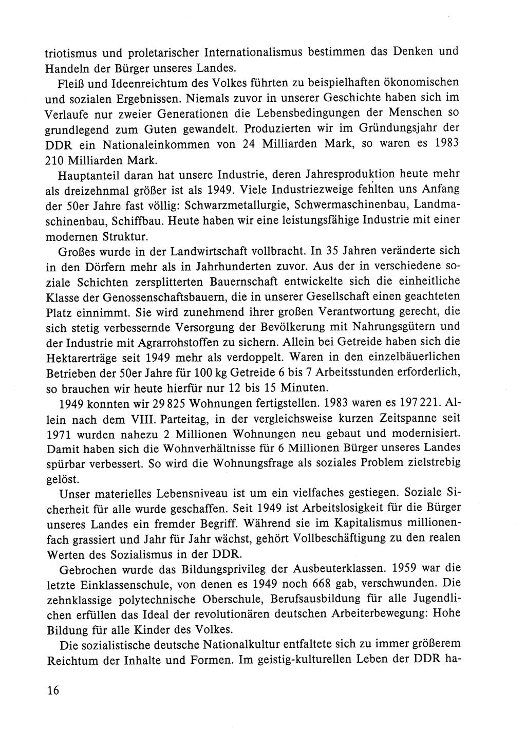 Dokumente der Sozialistischen Einheitspartei Deutschlands (SED) [Deutsche Demokratische Republik (DDR)] 1984-1985, Seite 16 (Dok. SED DDR 1984-1985, S. 16)