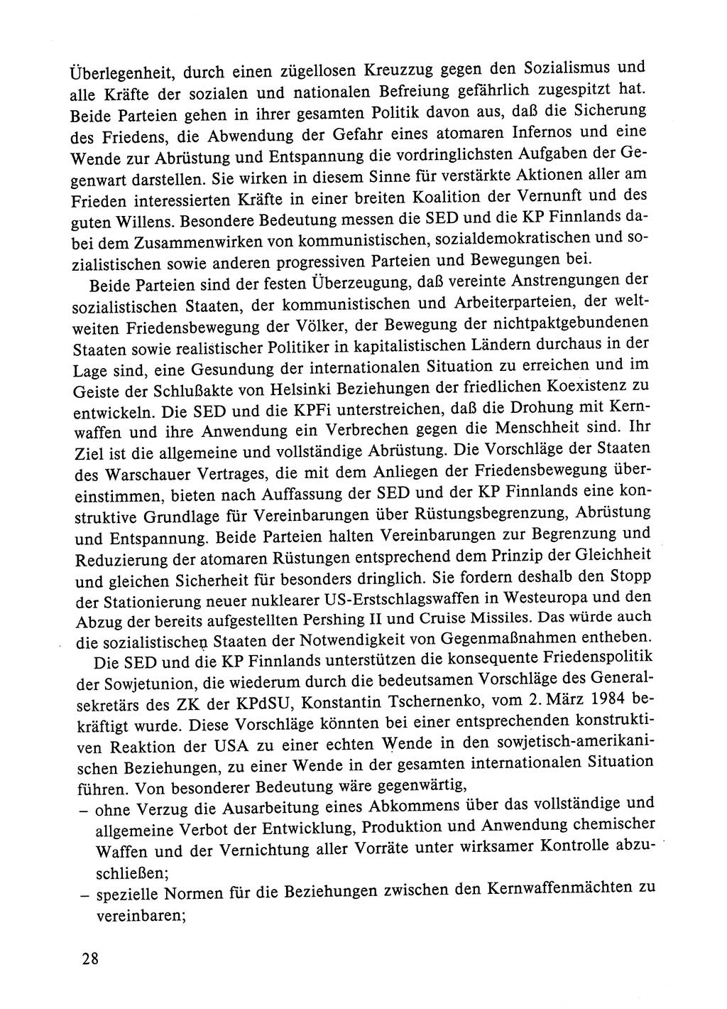 Dokumente der Sozialistischen Einheitspartei Deutschlands (SED) [Deutsche Demokratische Republik (DDR)] 1984-1985, Seite 28 (Dok. SED DDR 1984-1985, S. 28)