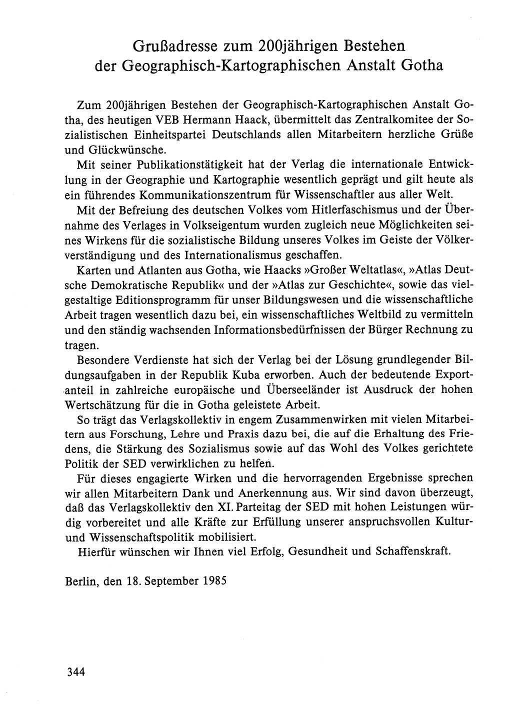 Dokumente der Sozialistischen Einheitspartei Deutschlands (SED) [Deutsche Demokratische Republik (DDR)] 1984-1985, Seite 344 (Dok. SED DDR 1984-1985, S. 344)