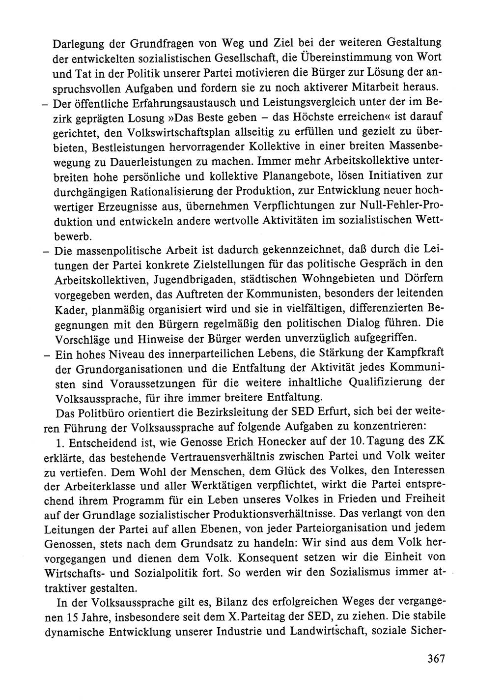 Dokumente der Sozialistischen Einheitspartei Deutschlands (SED) [Deutsche Demokratische Republik (DDR)] 1984-1985, Seite 367 (Dok. SED DDR 1984-1985, S. 367)