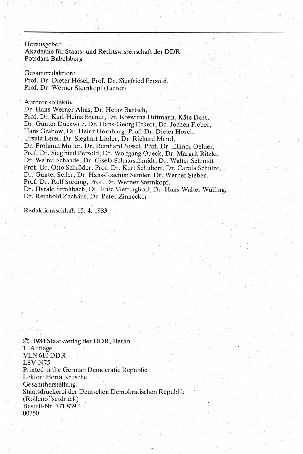 Handbuch für den Abgeordneten [Deutsche Demokratische Republik (DDR)] 1984, Seite 4 (Hb. Abg. DDR 1984, S. 4)
