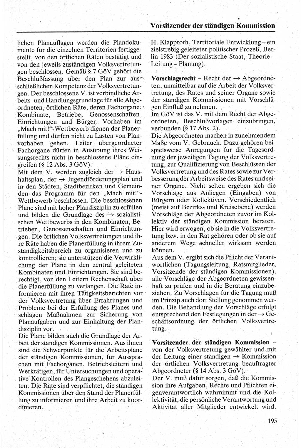 Handbuch für den Abgeordneten [Deutsche Demokratische Republik (DDR)] 1984, Seite 195 (Hb. Abg. DDR 1984, S. 195)