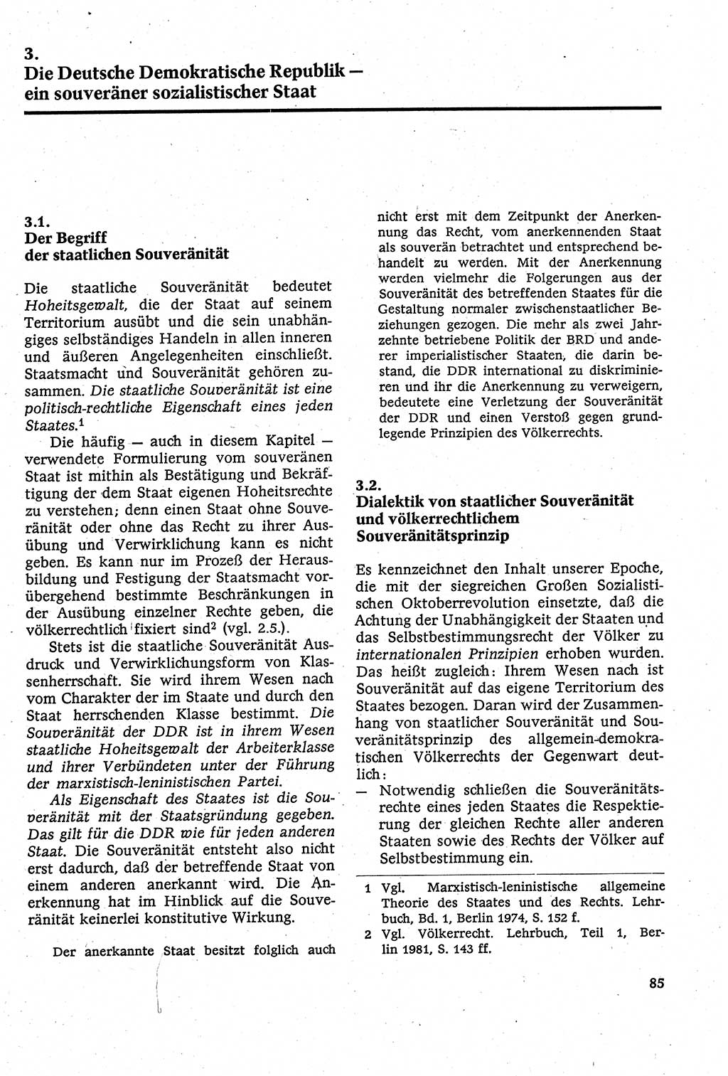 Staatsrecht der DDR [Deutsche Demokratische Republik (DDR)], Lehrbuch 1984, Seite 85 (St.-R. DDR Lb. 1984, S. 85)