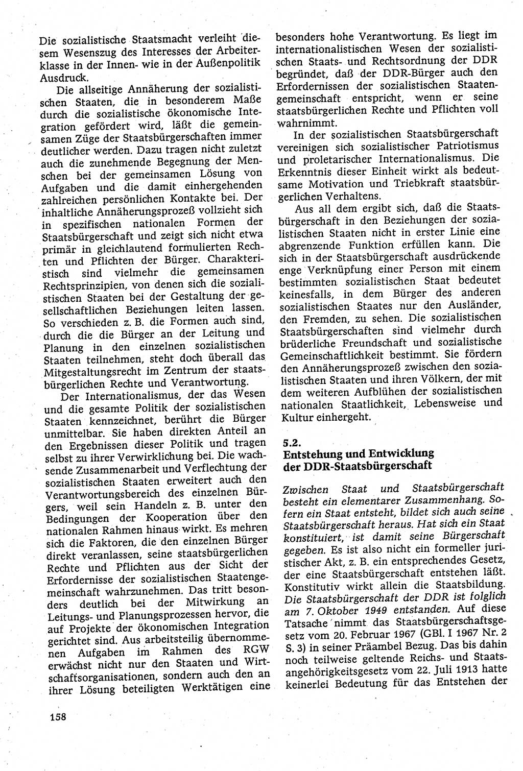 Staatsrecht der DDR [Deutsche Demokratische Republik (DDR)], Lehrbuch 1984, Seite 158 (St.-R. DDR Lb. 1984, S. 158)