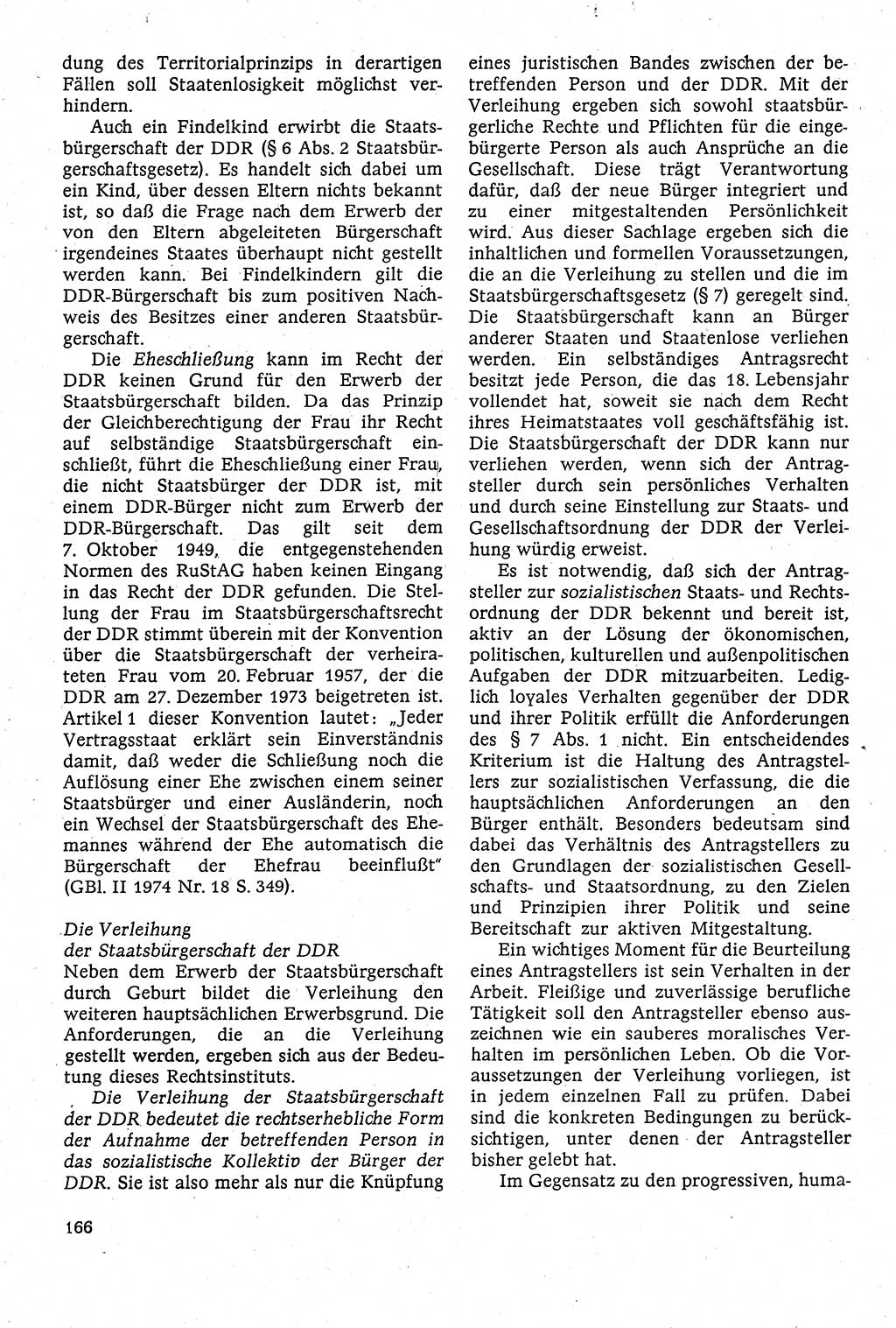 Staatsrecht der DDR [Deutsche Demokratische Republik (DDR)], Lehrbuch 1984, Seite 166 (St.-R. DDR Lb. 1984, S. 166)