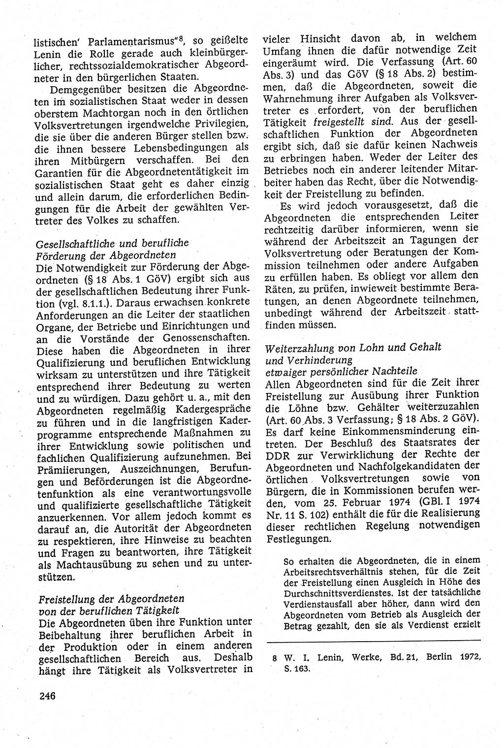 Staatsrecht der DDR [Deutsche Demokratische Republik (DDR)], Lehrbuch 1984, Seite 246 (St.-R. DDR Lb. 1984, S. 246)