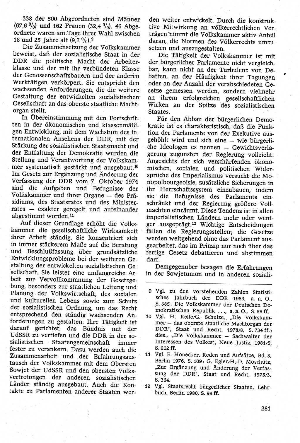 Staatsrecht der DDR [Deutsche Demokratische Republik (DDR)], Lehrbuch 1984, Seite 281 (St.-R. DDR Lb. 1984, S. 281)