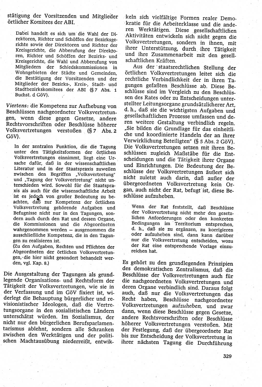 Staatsrecht der DDR [Deutsche Demokratische Republik (DDR)], Lehrbuch 1984, Seite 329 (St.-R. DDR Lb. 1984, S. 329)