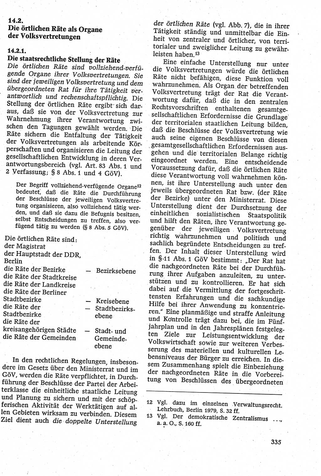 Staatsrecht der DDR [Deutsche Demokratische Republik (DDR)], Lehrbuch 1984, Seite 335 (St.-R. DDR Lb. 1984, S. 335)