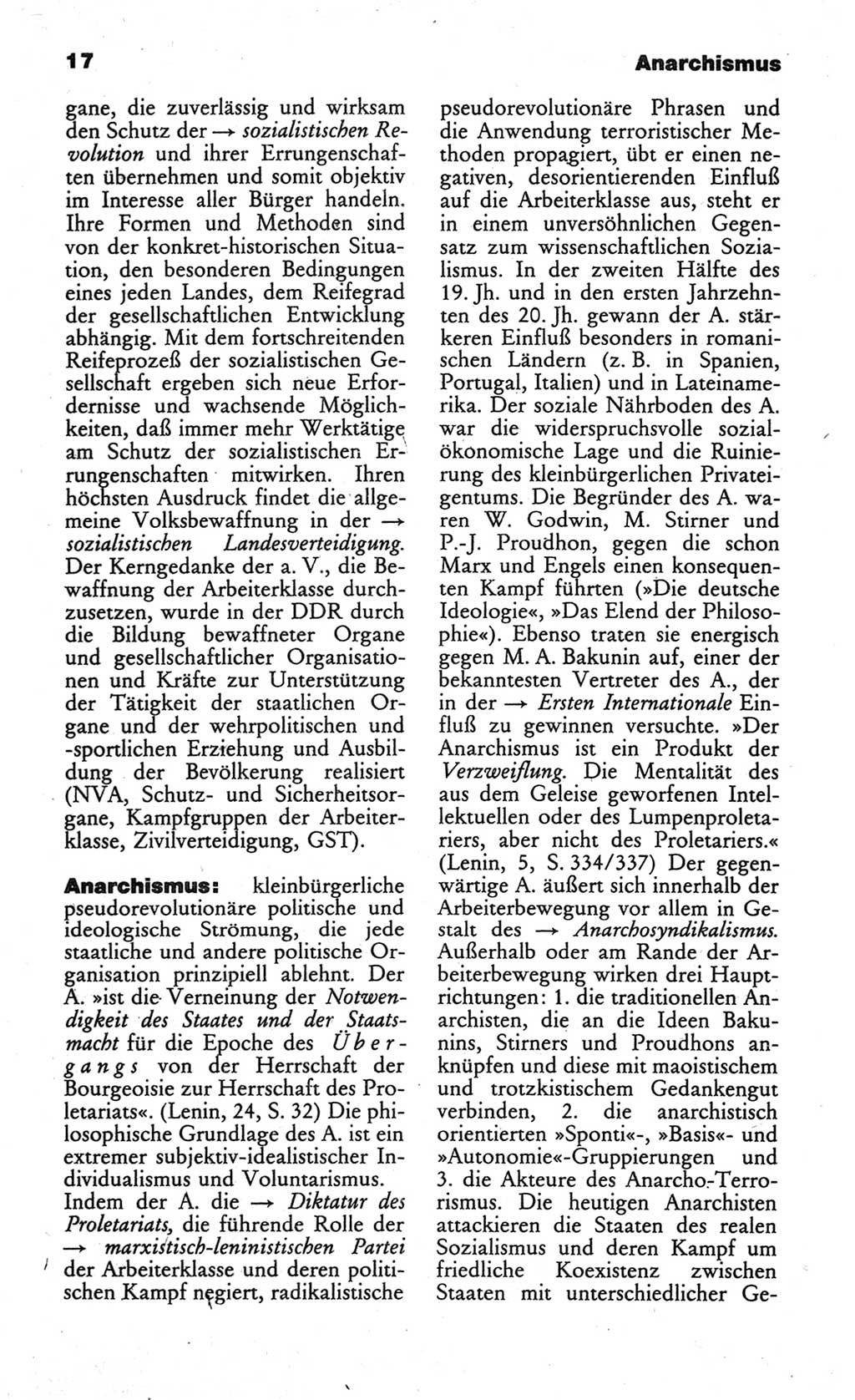 Wörterbuch des wissenschaftlichen Kommunismus [Deutsche Demokratische Republik (DDR)] 1984, Seite 17 (Wb. wiss. Komm. DDR 1984, S. 17)