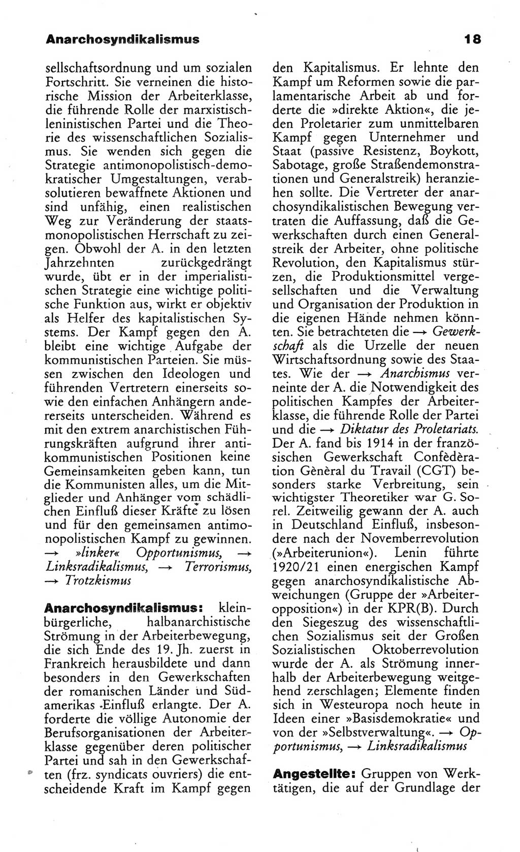 Wörterbuch des wissenschaftlichen Kommunismus [Deutsche Demokratische Republik (DDR)] 1984, Seite 18 (Wb. wiss. Komm. DDR 1984, S. 18)