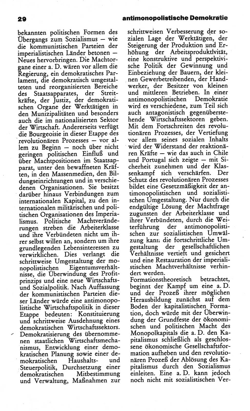 Wörterbuch des wissenschaftlichen Kommunismus [Deutsche Demokratische Republik (DDR)] 1984, Seite 29 (Wb. wiss. Komm. DDR 1984, S. 29)