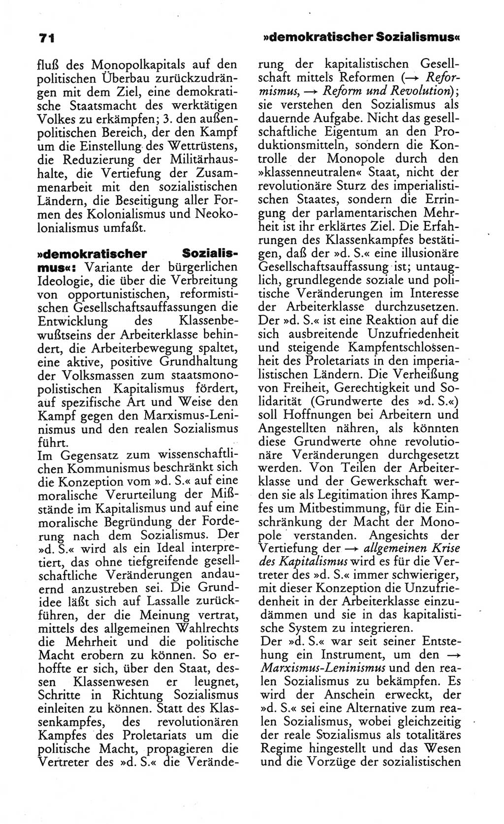 Wörterbuch des wissenschaftlichen Kommunismus [Deutsche Demokratische Republik (DDR)] 1984, Seite 71 (Wb. wiss. Komm. DDR 1984, S. 71)