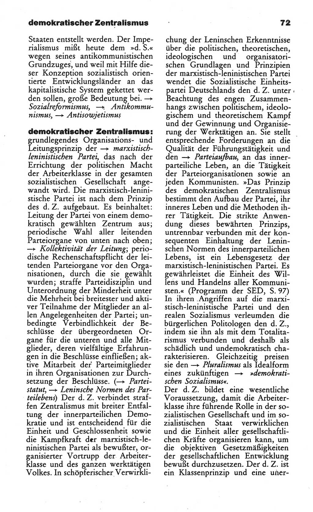 Wörterbuch des wissenschaftlichen Kommunismus [Deutsche Demokratische Republik (DDR)] 1984, Seite 72 (Wb. wiss. Komm. DDR 1984, S. 72)