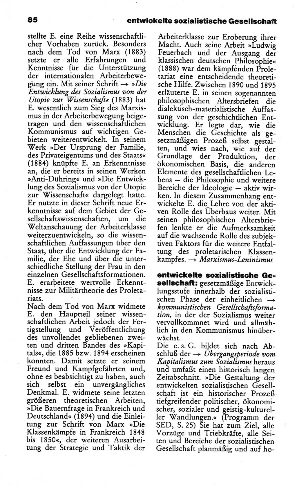 Wörterbuch des wissenschaftlichen Kommunismus [Deutsche Demokratische Republik (DDR)] 1984, Seite 85 (Wb. wiss. Komm. DDR 1984, S. 85)