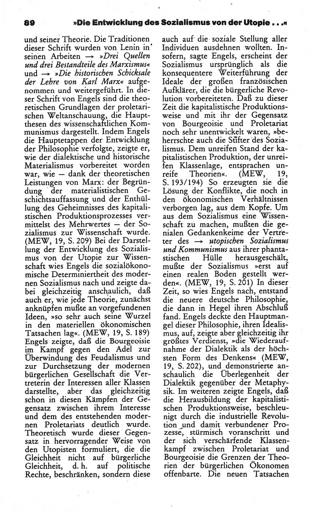 Wörterbuch des wissenschaftlichen Kommunismus [Deutsche Demokratische Republik (DDR)] 1984, Seite 89 (Wb. wiss. Komm. DDR 1984, S. 89)