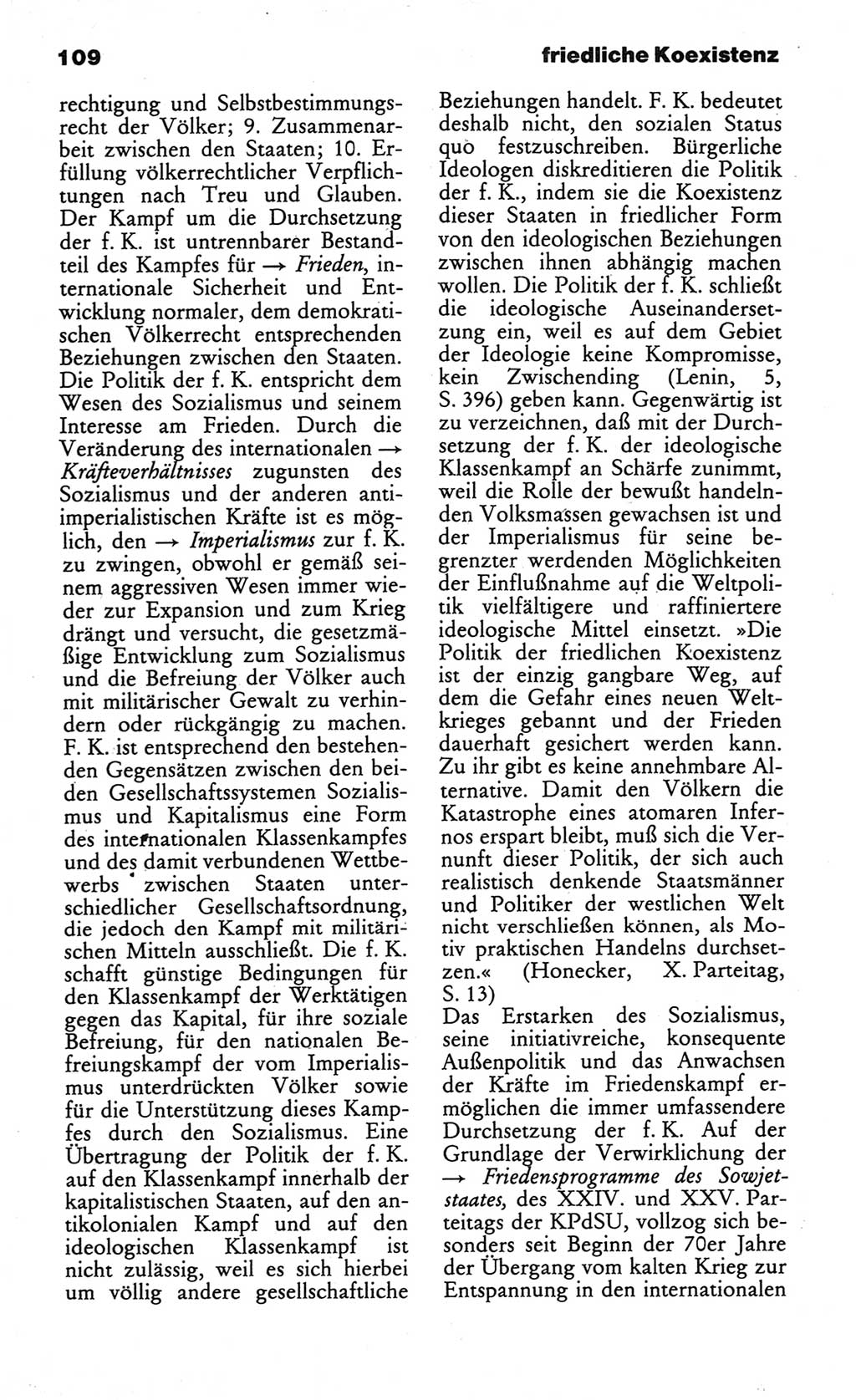 Wörterbuch des wissenschaftlichen Kommunismus [Deutsche Demokratische Republik (DDR)] 1984, Seite 109 (Wb. wiss. Komm. DDR 1984, S. 109)