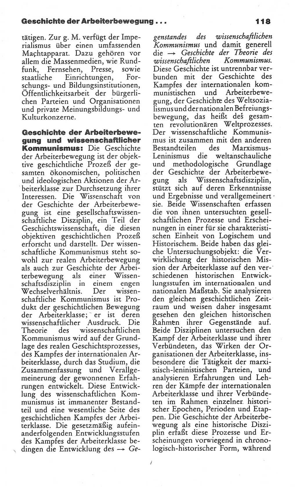 Wörterbuch des wissenschaftlichen Kommunismus [Deutsche Demokratische Republik (DDR)] 1984, Seite 118 (Wb. wiss. Komm. DDR 1984, S. 118)