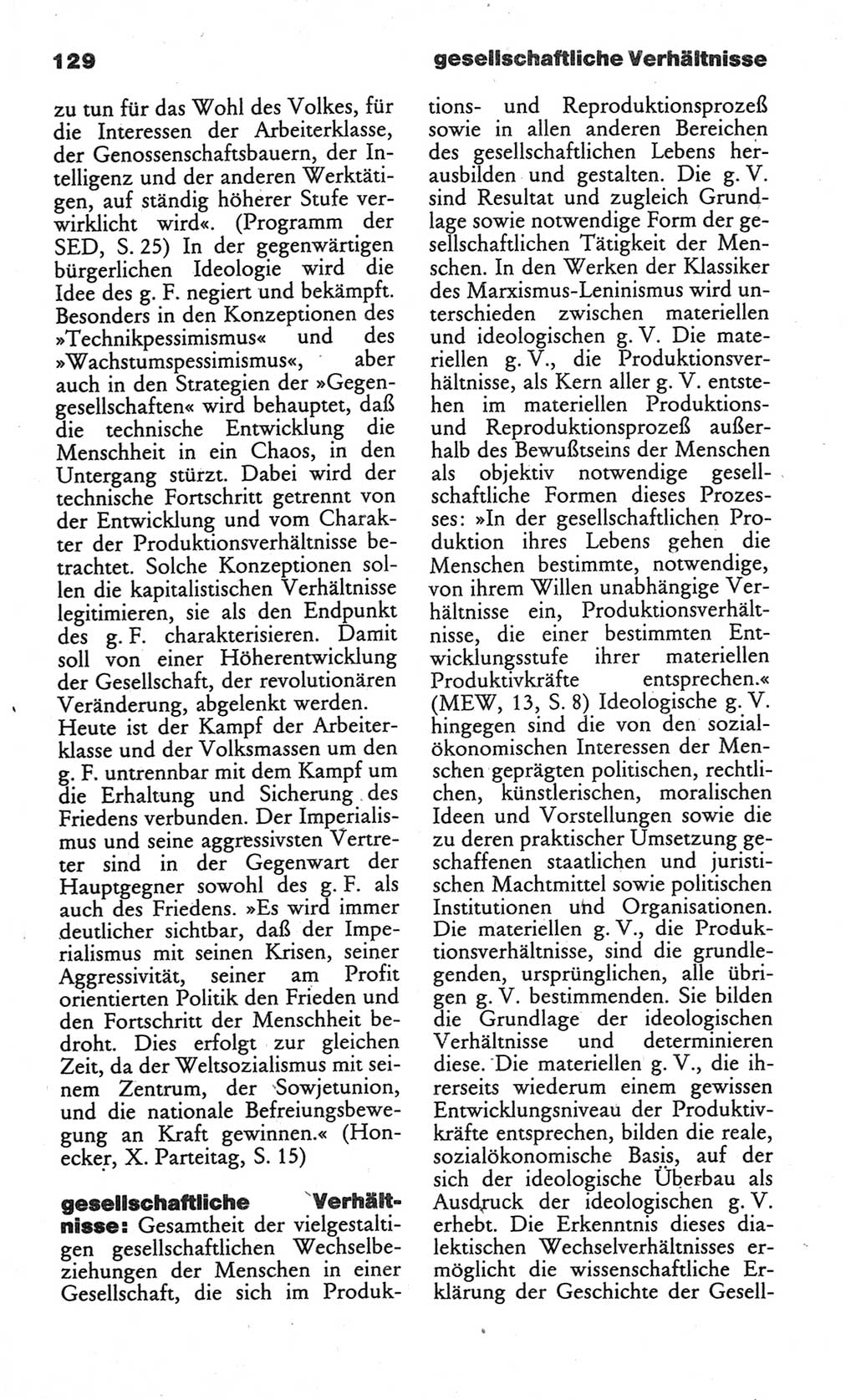 Wörterbuch des wissenschaftlichen Kommunismus [Deutsche Demokratische Republik (DDR)] 1984, Seite 129 (Wb. wiss. Komm. DDR 1984, S. 129)