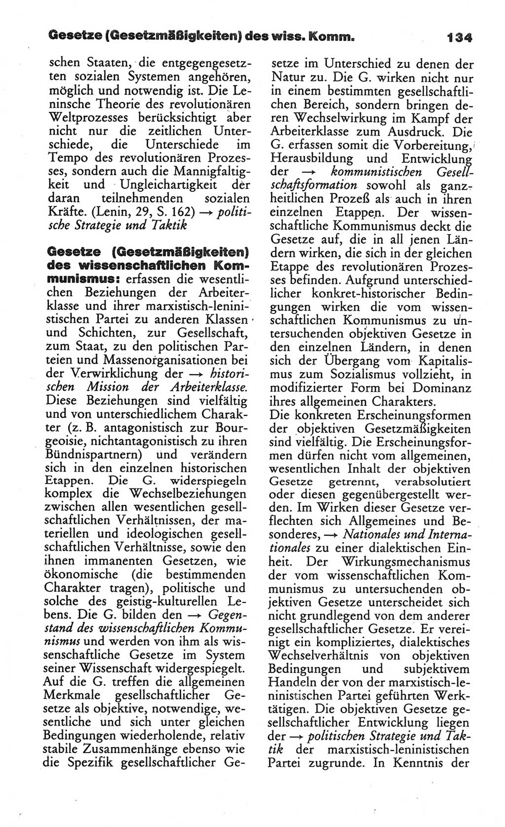 Wörterbuch des wissenschaftlichen Kommunismus [Deutsche Demokratische Republik (DDR)] 1984, Seite 134 (Wb. wiss. Komm. DDR 1984, S. 134)