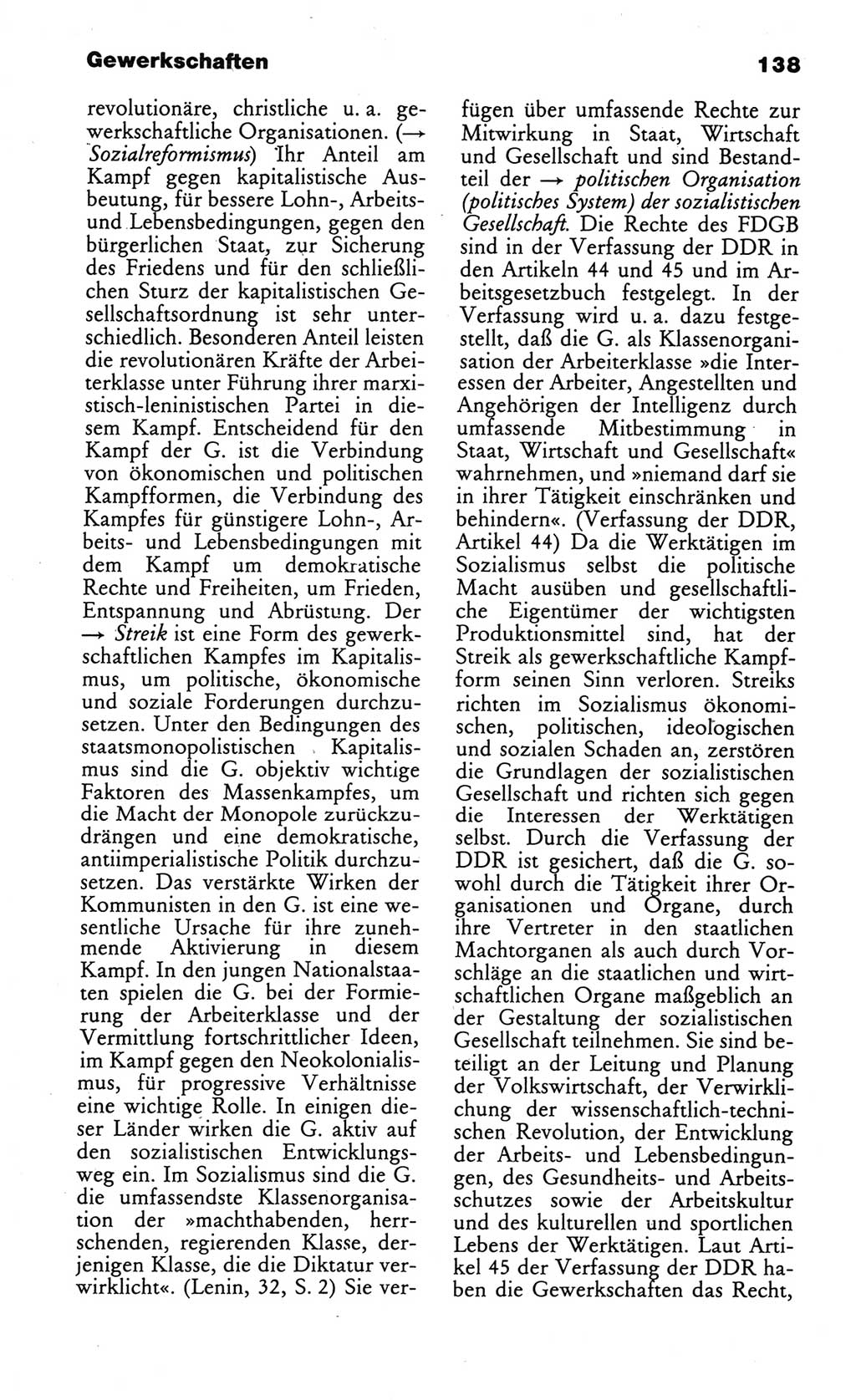 Wörterbuch des wissenschaftlichen Kommunismus [Deutsche Demokratische Republik (DDR)] 1984, Seite 138 (Wb. wiss. Komm. DDR 1984, S. 138)