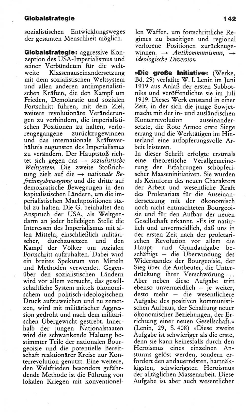 Wörterbuch des wissenschaftlichen Kommunismus [Deutsche Demokratische Republik (DDR)] 1984, Seite 142 (Wb. wiss. Komm. DDR 1984, S. 142)