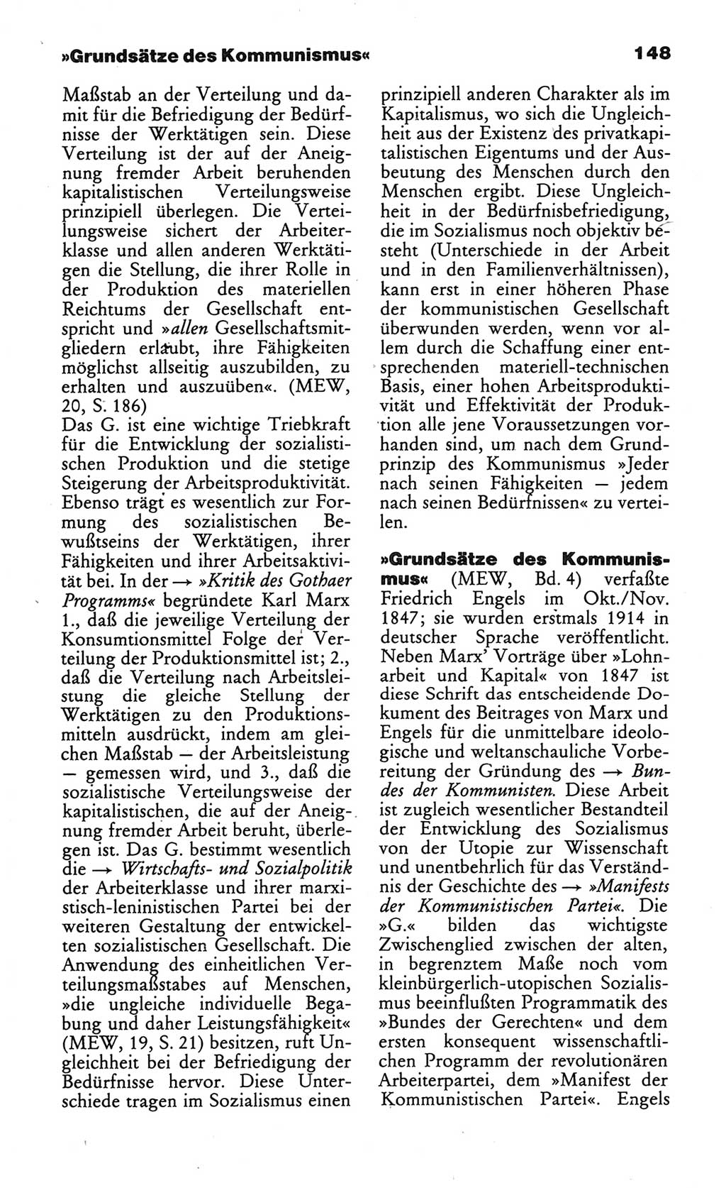 Wörterbuch des wissenschaftlichen Kommunismus [Deutsche Demokratische Republik (DDR)] 1984, Seite 148 (Wb. wiss. Komm. DDR 1984, S. 148)