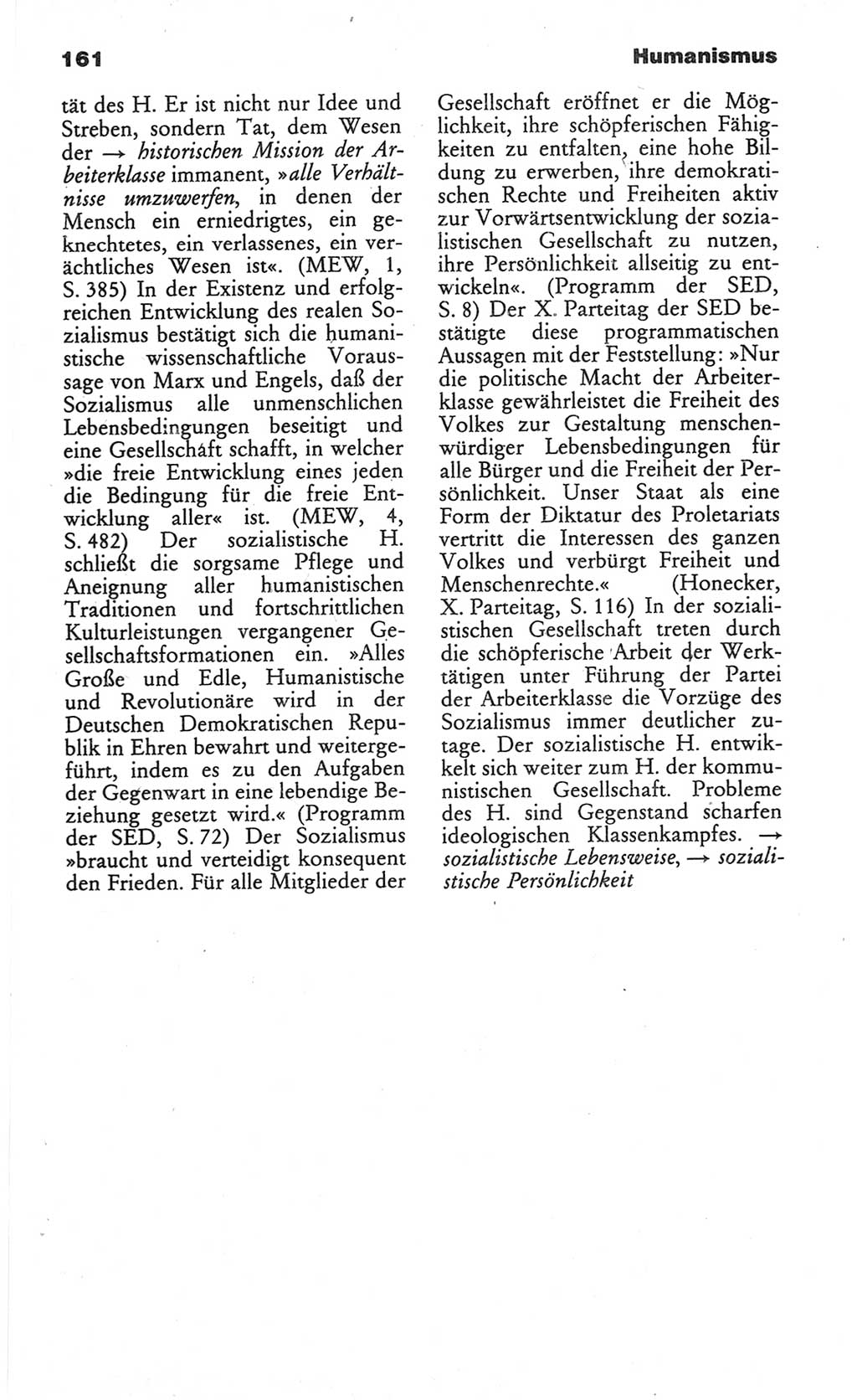 Wörterbuch des wissenschaftlichen Kommunismus [Deutsche Demokratische Republik (DDR)] 1984, Seite 161 (Wb. wiss. Komm. DDR 1984, S. 161)