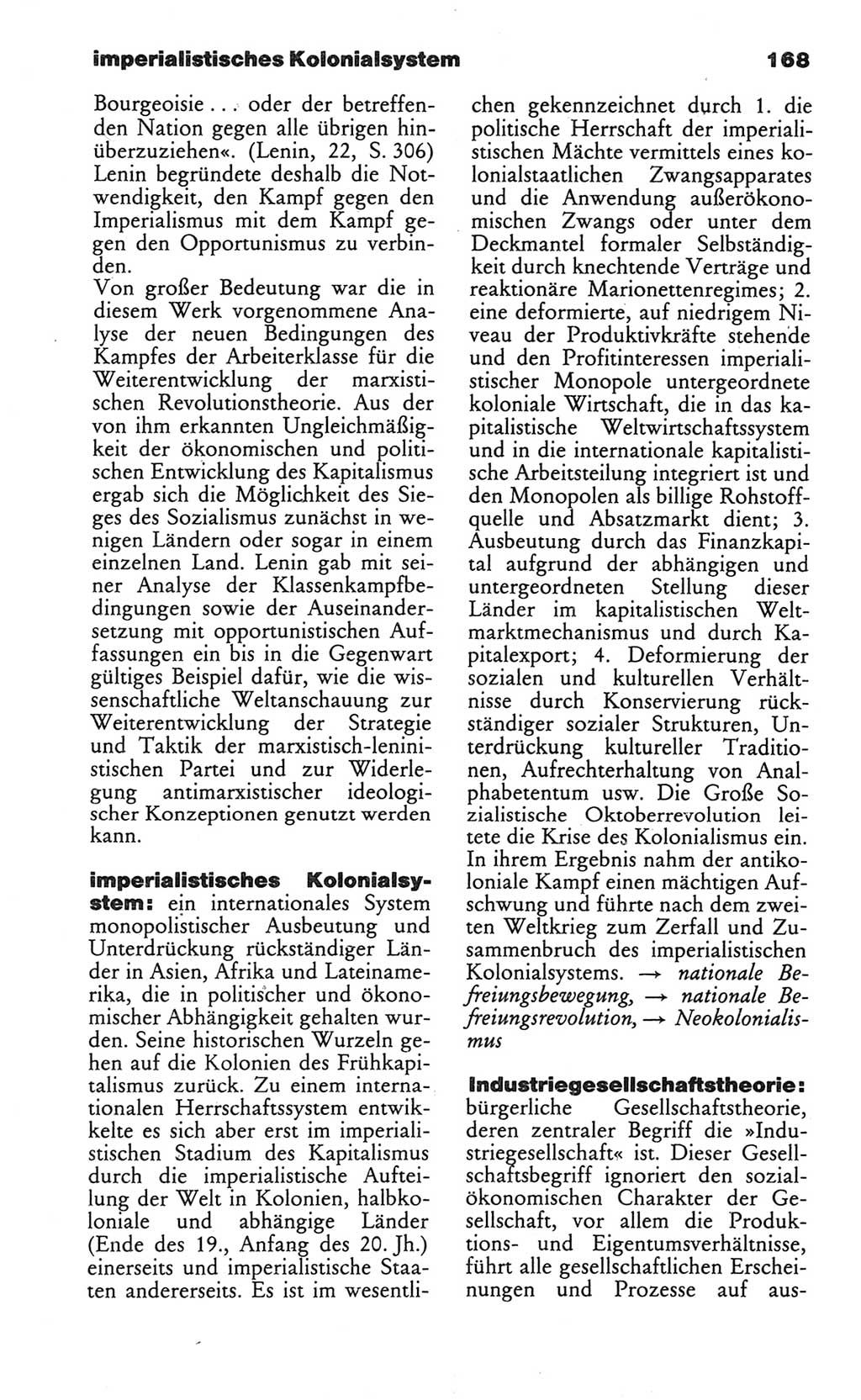 Wörterbuch des wissenschaftlichen Kommunismus [Deutsche Demokratische Republik (DDR)] 1984, Seite 168 (Wb. wiss. Komm. DDR 1984, S. 168)