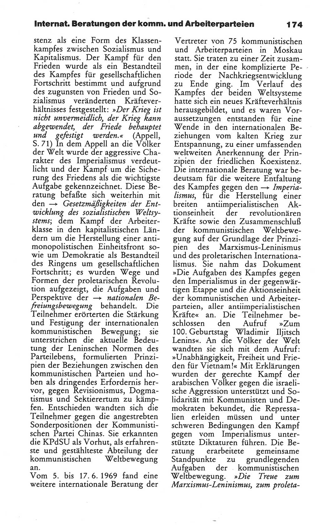 Wörterbuch des wissenschaftlichen Kommunismus [Deutsche Demokratische Republik (DDR)] 1984, Seite 174 (Wb. wiss. Komm. DDR 1984, S. 174)