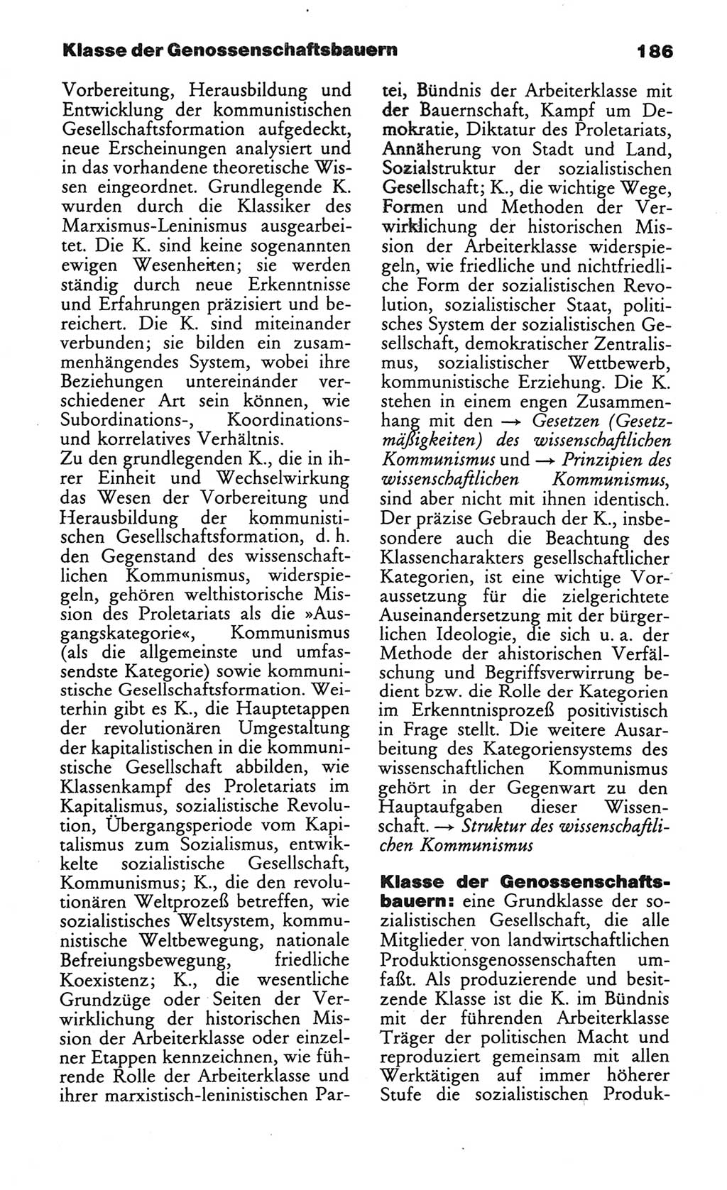 Wörterbuch des wissenschaftlichen Kommunismus [Deutsche Demokratische Republik (DDR)] 1984, Seite 186 (Wb. wiss. Komm. DDR 1984, S. 186)