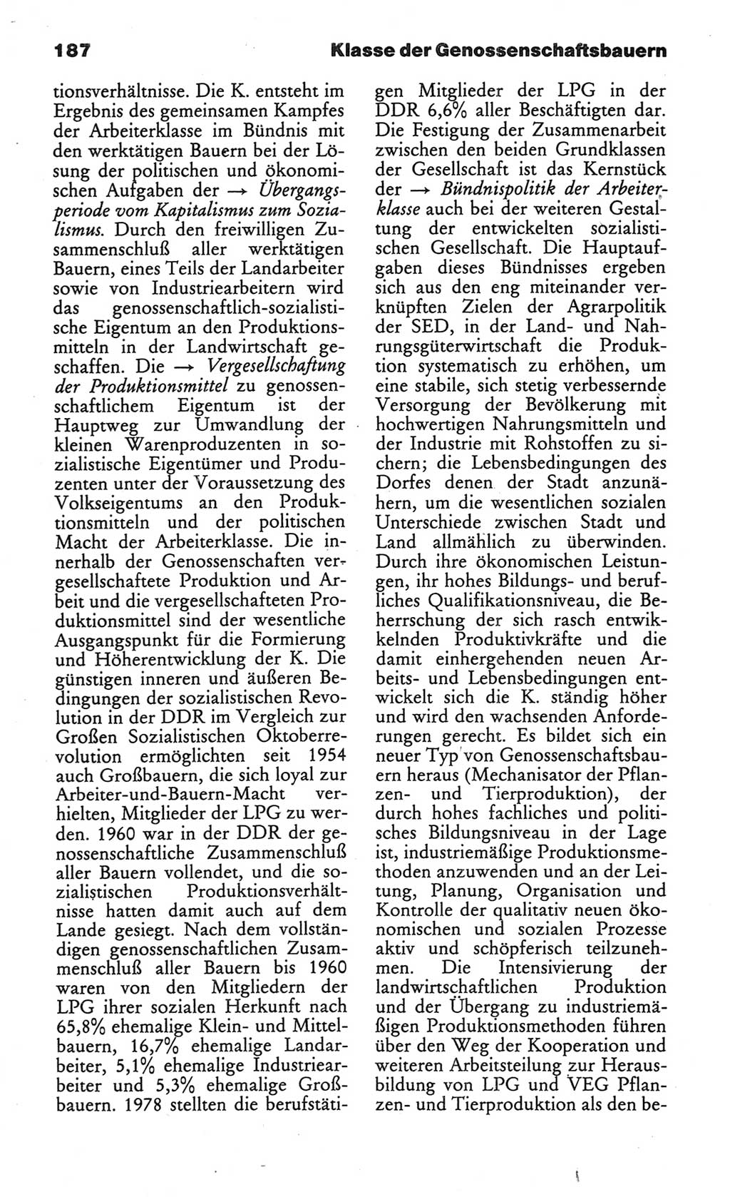 Wörterbuch des wissenschaftlichen Kommunismus [Deutsche Demokratische Republik (DDR)] 1984, Seite 187 (Wb. wiss. Komm. DDR 1984, S. 187)