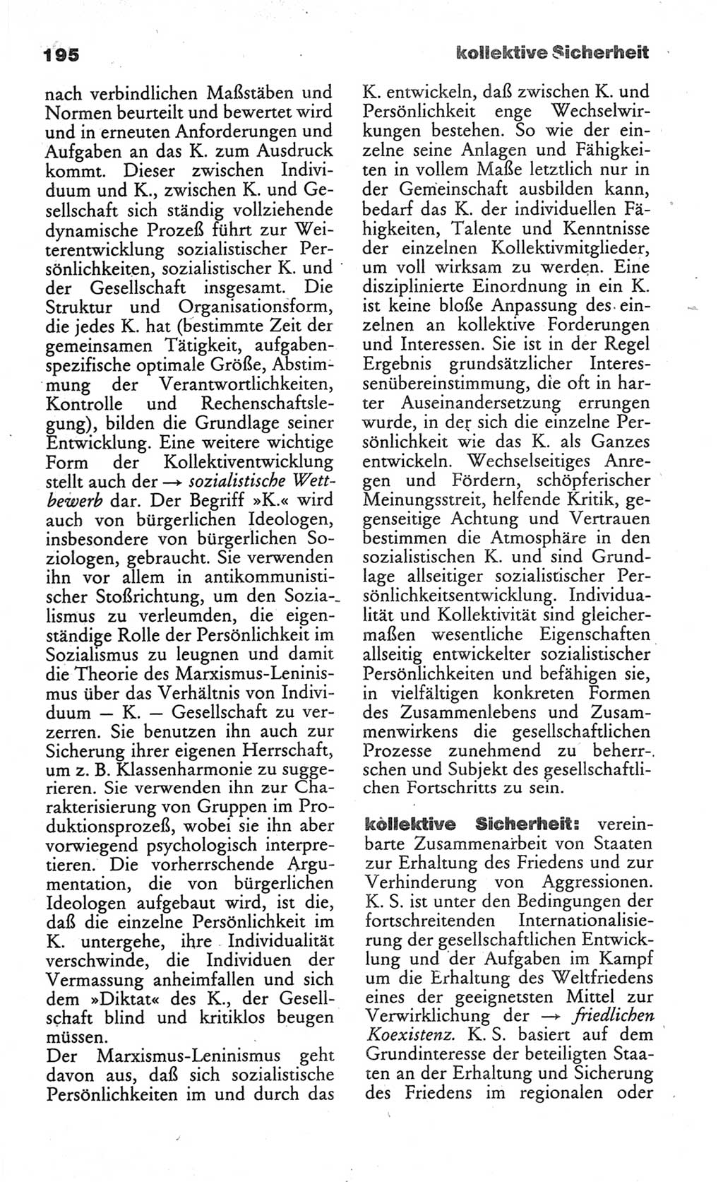 Wörterbuch des wissenschaftlichen Kommunismus [Deutsche Demokratische Republik (DDR)] 1984, Seite 195 (Wb. wiss. Komm. DDR 1984, S. 195)