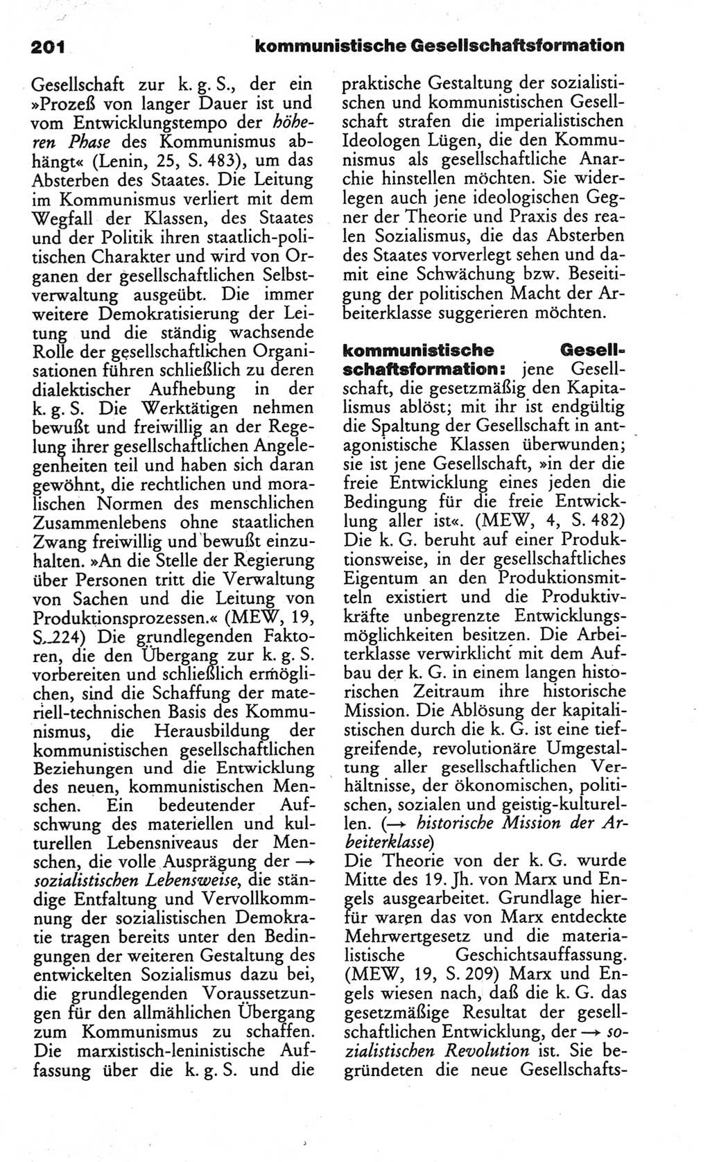 Wörterbuch des wissenschaftlichen Kommunismus [Deutsche Demokratische Republik (DDR)] 1984, Seite 201 (Wb. wiss. Komm. DDR 1984, S. 201)