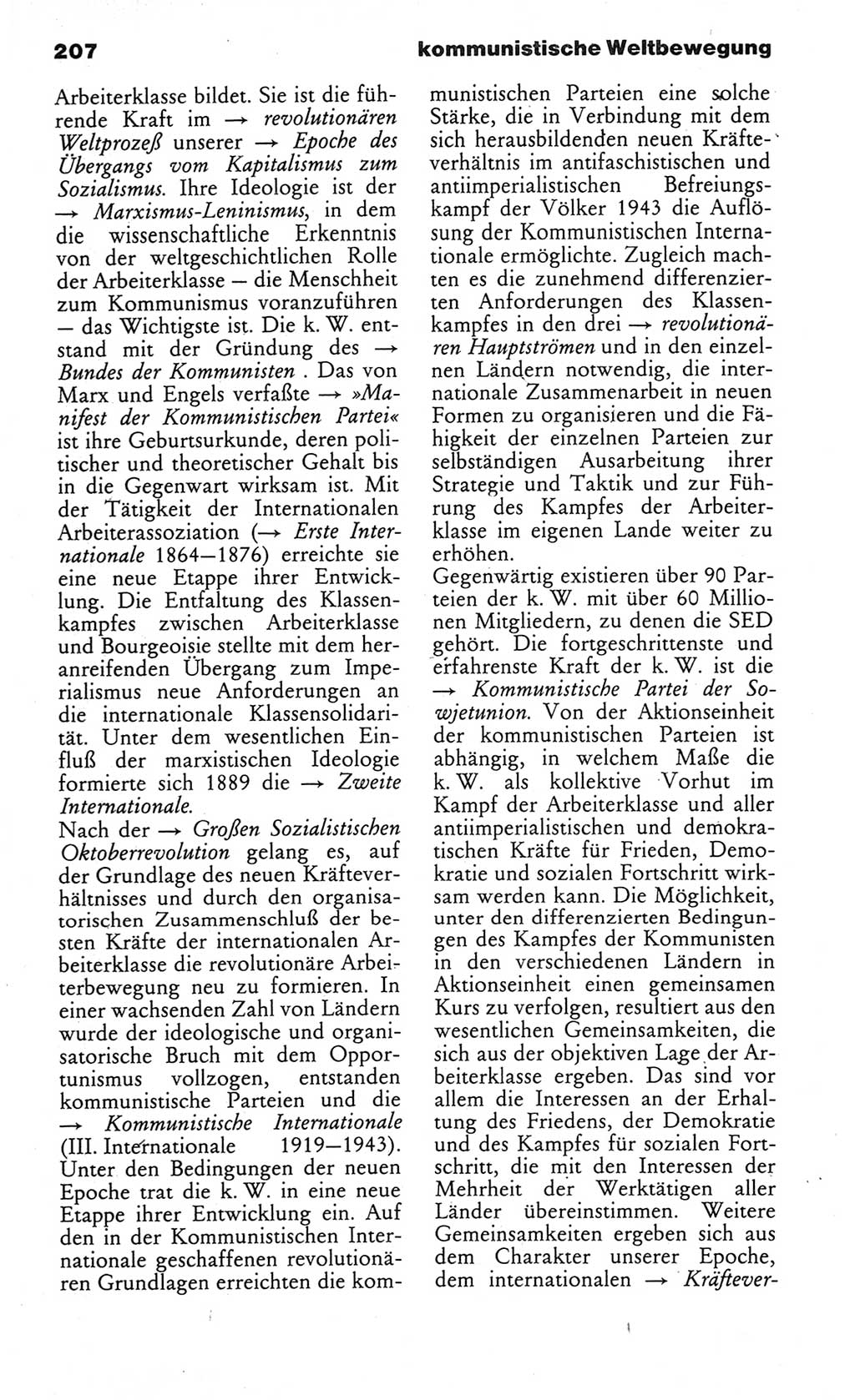 Wörterbuch des wissenschaftlichen Kommunismus [Deutsche Demokratische Republik (DDR)] 1984, Seite 207 (Wb. wiss. Komm. DDR 1984, S. 207)