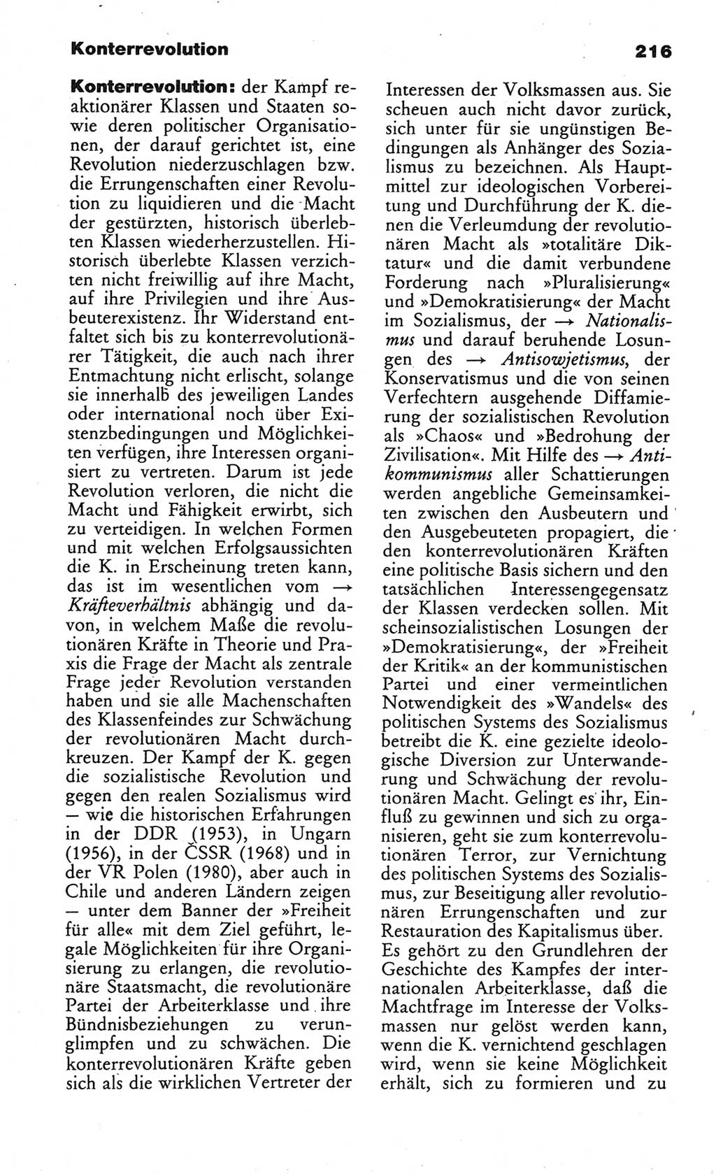 Wörterbuch des wissenschaftlichen Kommunismus [Deutsche Demokratische Republik (DDR)] 1984, Seite 216 (Wb. wiss. Komm. DDR 1984, S. 216)