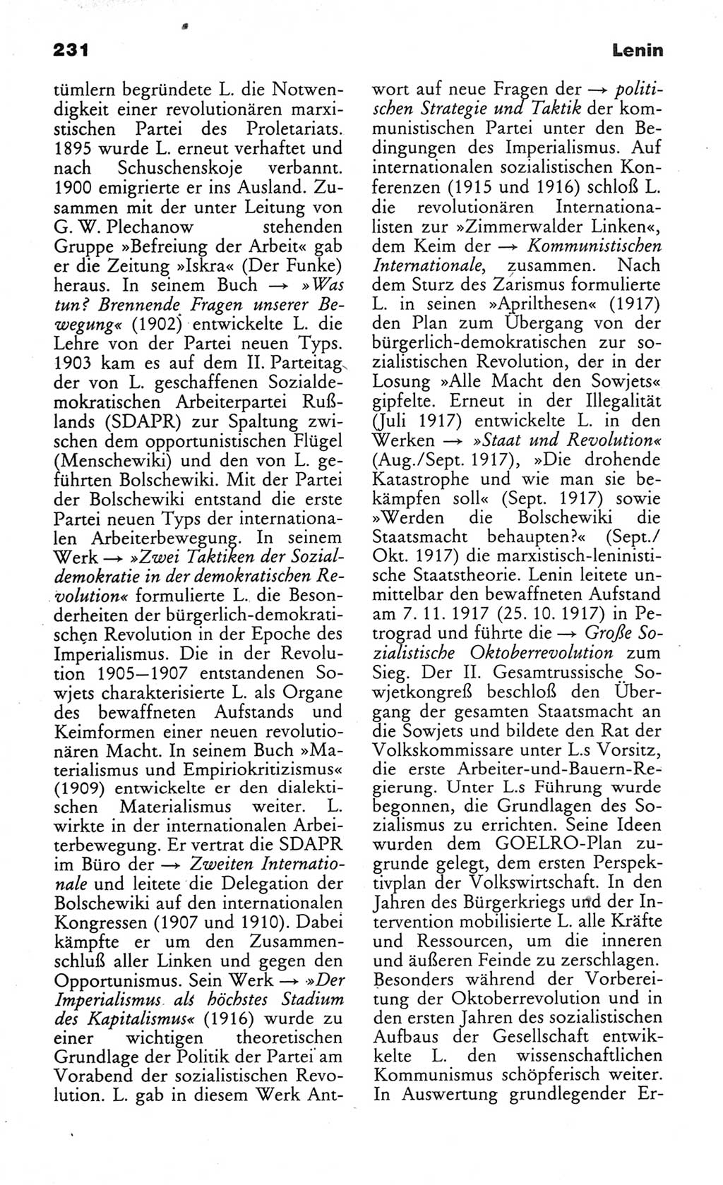 Wörterbuch des wissenschaftlichen Kommunismus [Deutsche Demokratische Republik (DDR)] 1984, Seite 231 (Wb. wiss. Komm. DDR 1984, S. 231)