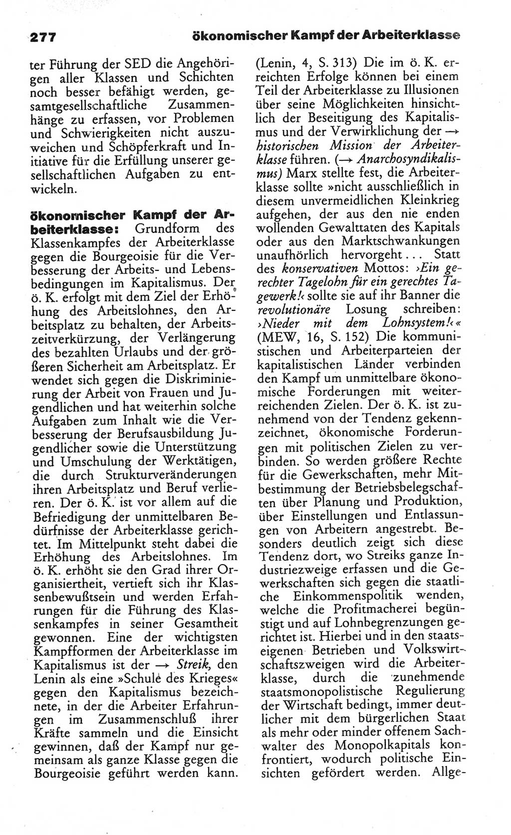 Wörterbuch des wissenschaftlichen Kommunismus [Deutsche Demokratische Republik (DDR)] 1984, Seite 277 (Wb. wiss. Komm. DDR 1984, S. 277)