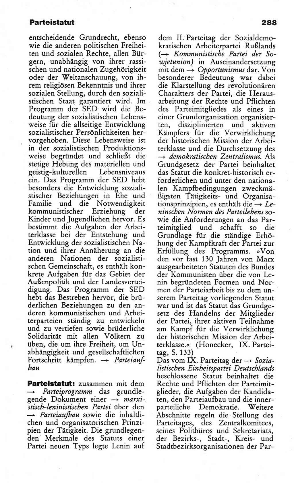 Wörterbuch des wissenschaftlichen Kommunismus [Deutsche Demokratische Republik (DDR)] 1984, Seite 288 (Wb. wiss. Komm. DDR 1984, S. 288)