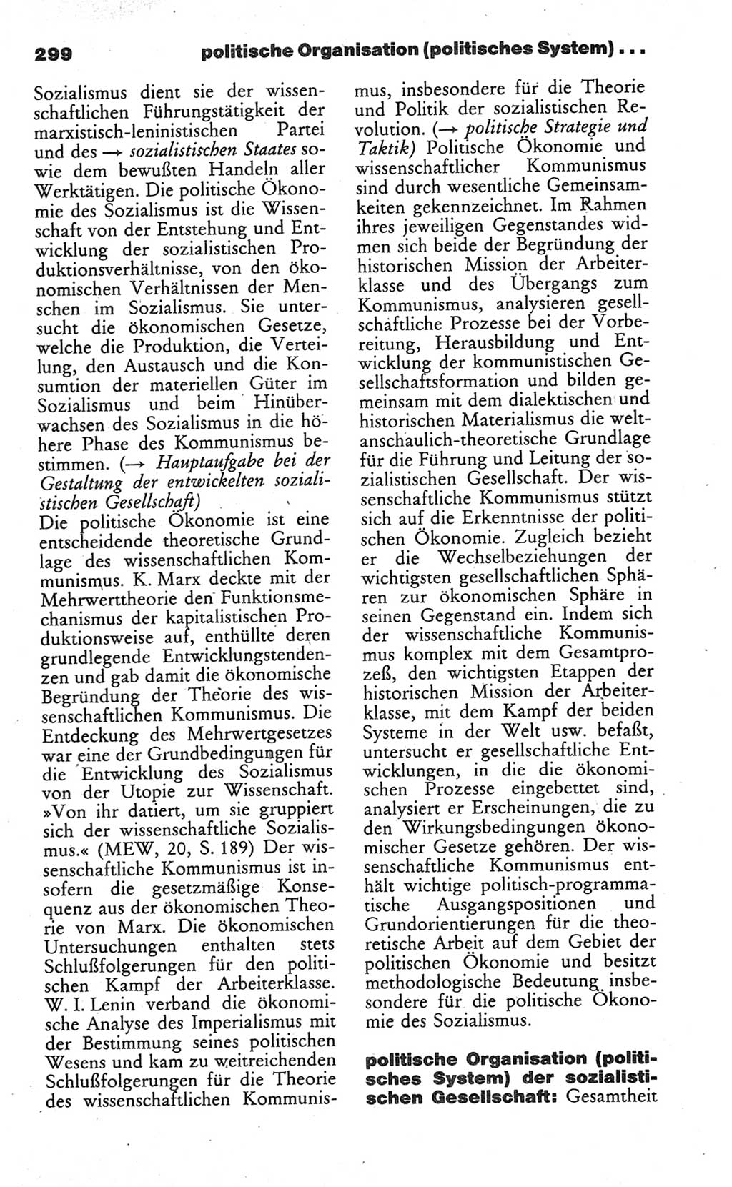 Wörterbuch des wissenschaftlichen Kommunismus [Deutsche Demokratische Republik (DDR)] 1984, Seite 299 (Wb. wiss. Komm. DDR 1984, S. 299)