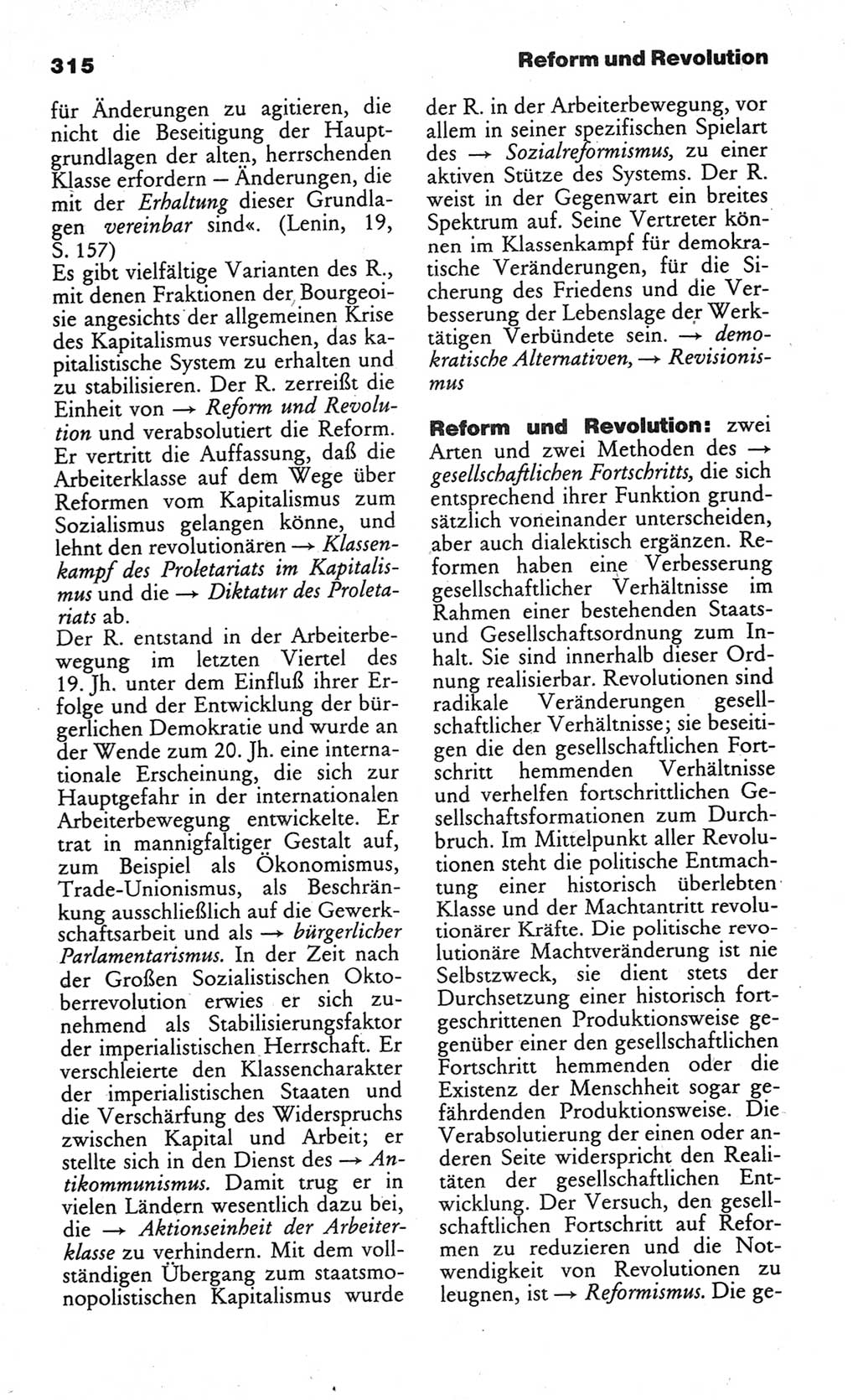 Wörterbuch des wissenschaftlichen Kommunismus [Deutsche Demokratische Republik (DDR)] 1984, Seite 315 (Wb. wiss. Komm. DDR 1984, S. 315)