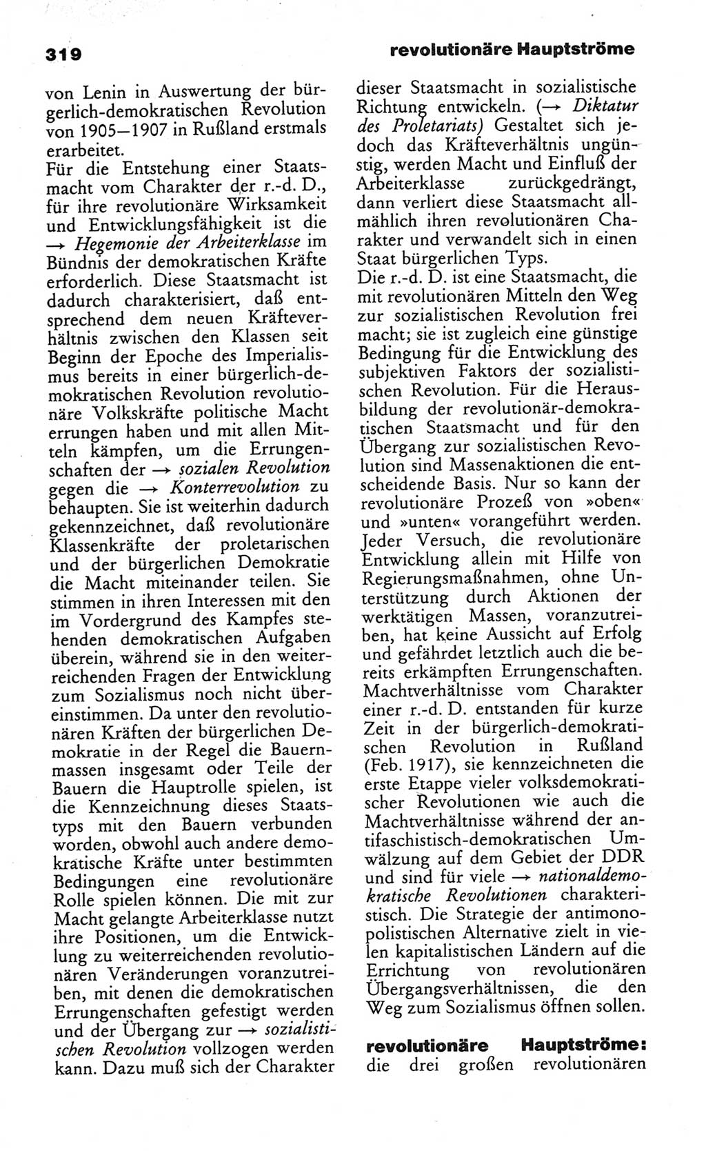 Wörterbuch des wissenschaftlichen Kommunismus [Deutsche Demokratische Republik (DDR)] 1984, Seite 319 (Wb. wiss. Komm. DDR 1984, S. 319)