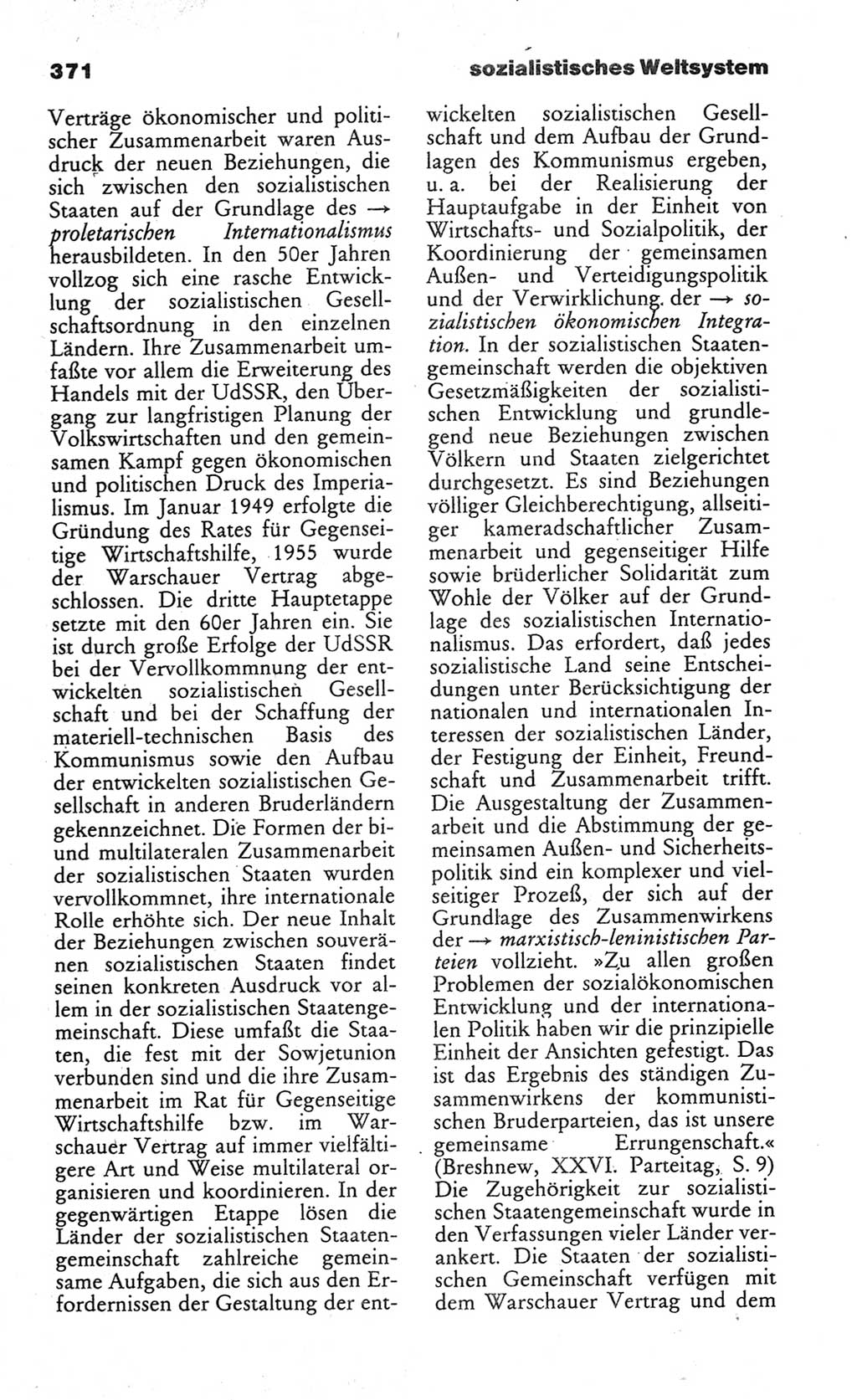 Wörterbuch des wissenschaftlichen Kommunismus [Deutsche Demokratische Republik (DDR)] 1984, Seite 371 (Wb. wiss. Komm. DDR 1984, S. 371)