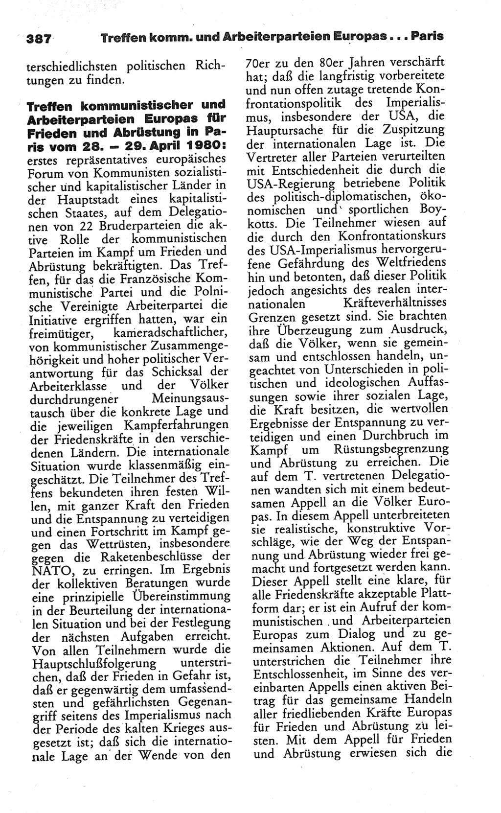 Wörterbuch des wissenschaftlichen Kommunismus [Deutsche Demokratische Republik (DDR)] 1984, Seite 387 (Wb. wiss. Komm. DDR 1984, S. 387)