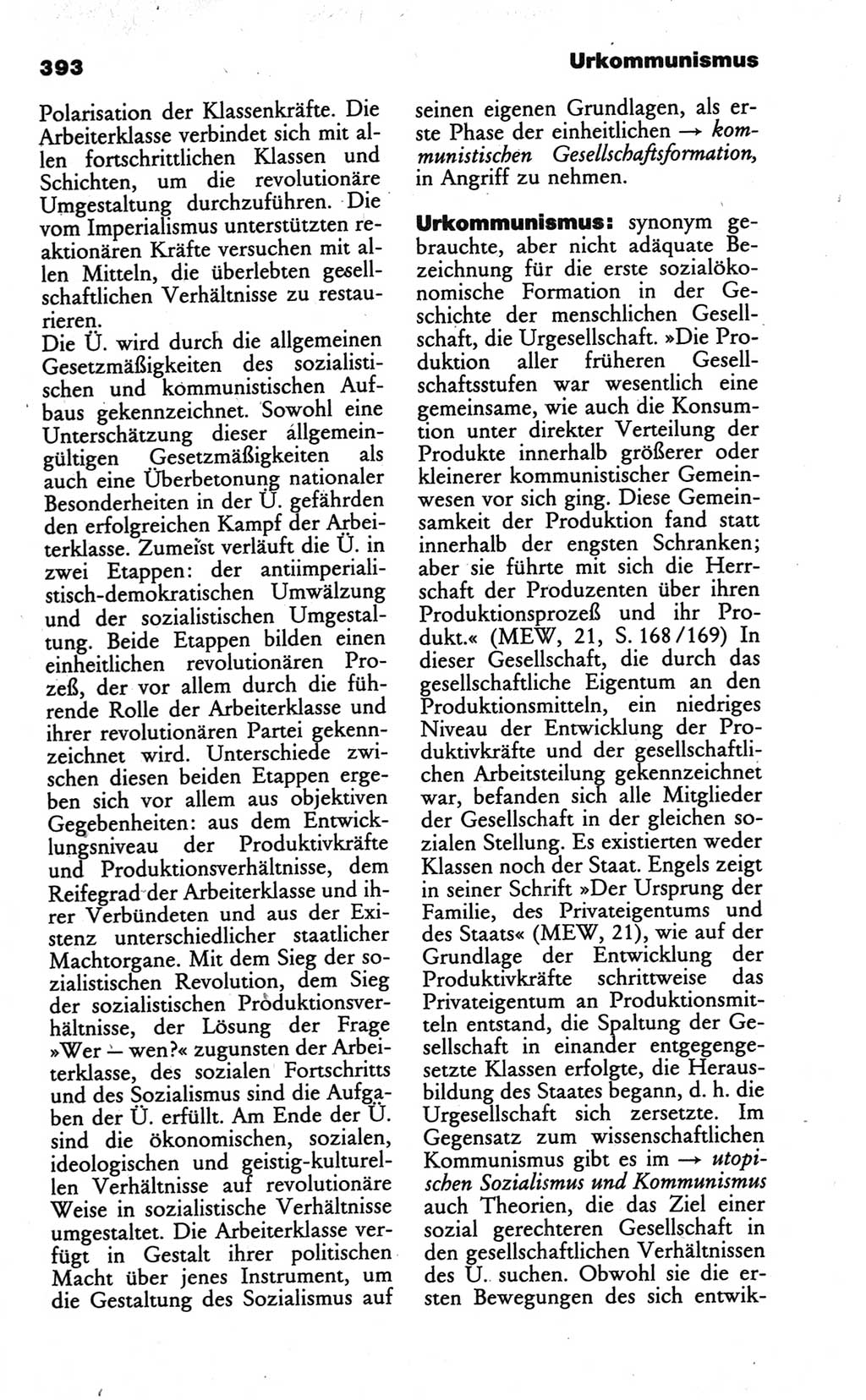 Wörterbuch des wissenschaftlichen Kommunismus [Deutsche Demokratische Republik (DDR)] 1984, Seite 393 (Wb. wiss. Komm. DDR 1984, S. 393)